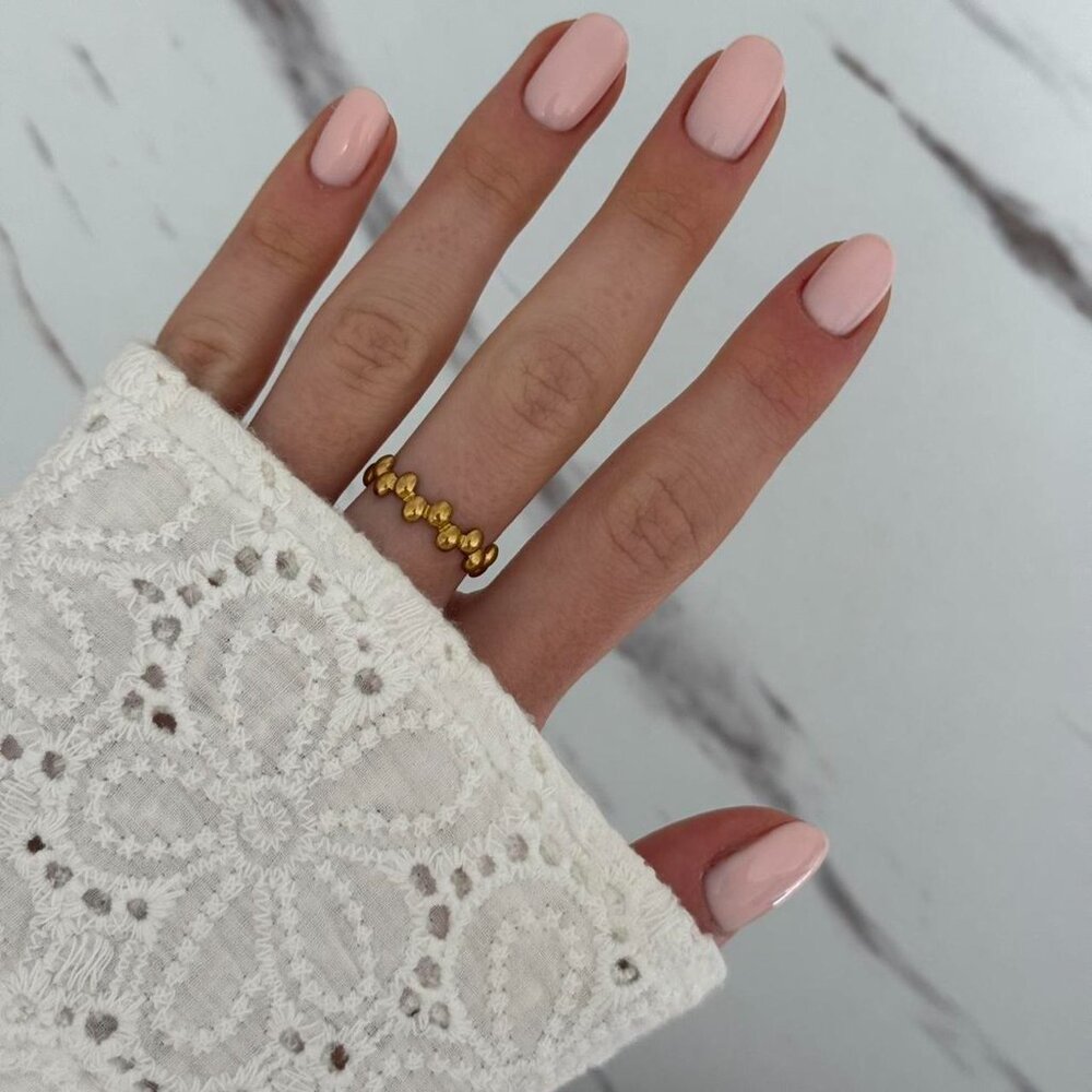 SKU0220 Retro Gold Chain Women Minimalist Ring Stainless‎ steel + gift bag